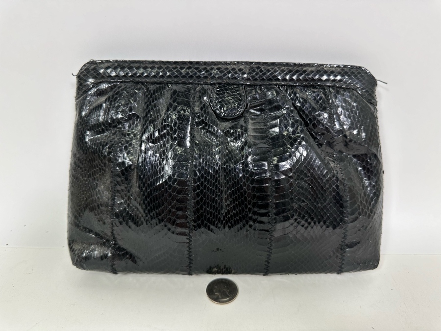 Vintage Black Snakeskin Handbag [Photo 4]