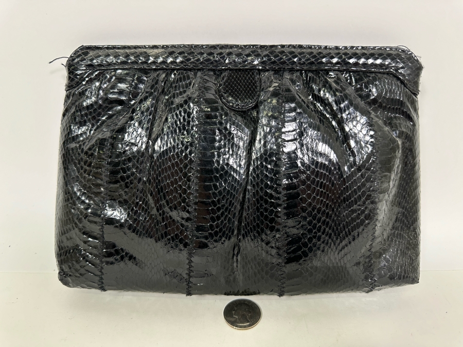 Vintage Black Snakeskin Handbag [Photo 2]