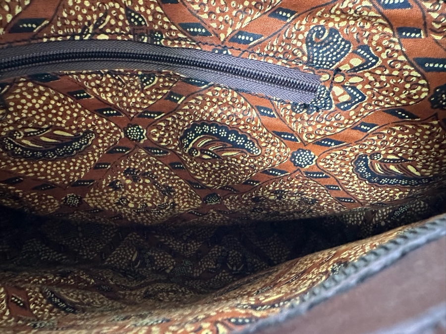 Vintage Woven / Leather Tote 17W X 12H And Small Handbag [Photo 11]