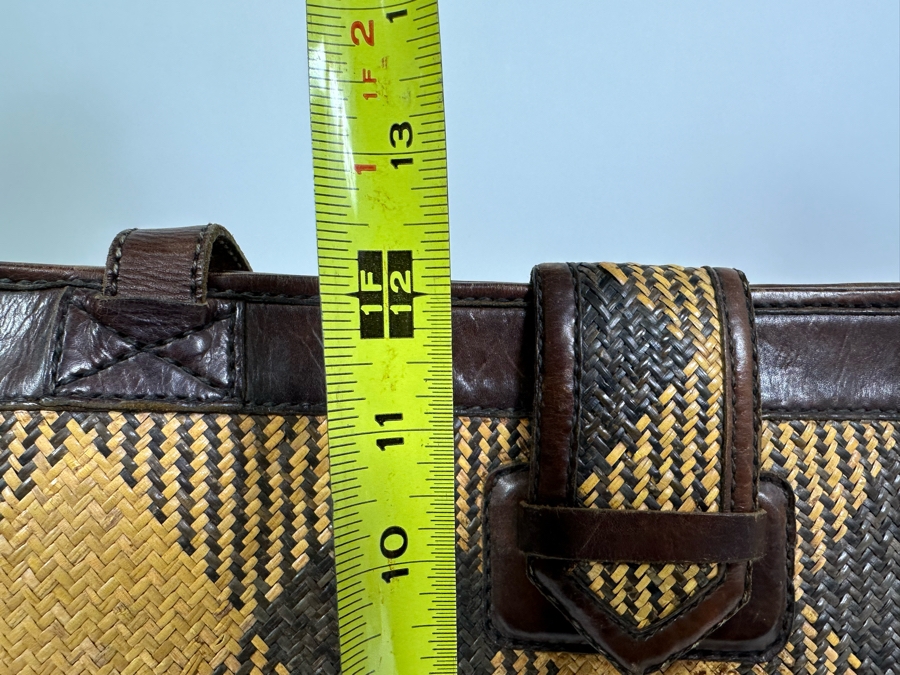 Vintage Woven / Leather Tote 17W X 12H And Small Handbag [Photo 12]