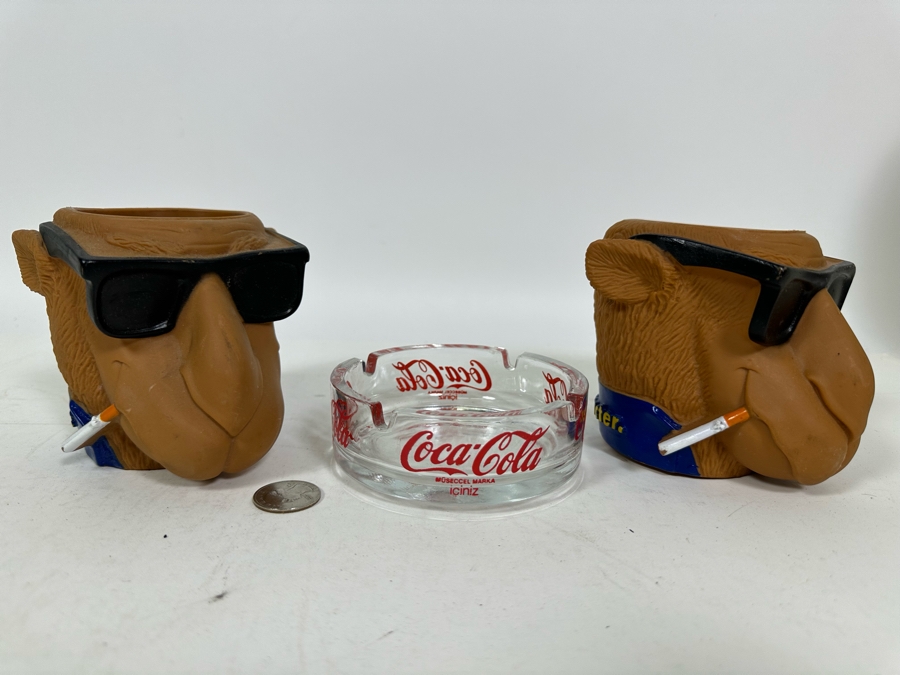 Pair Of Camel Cigarette Advertising 'Kool' Buddies And Coca-Cola Advertising Ashtray [Photo 3]