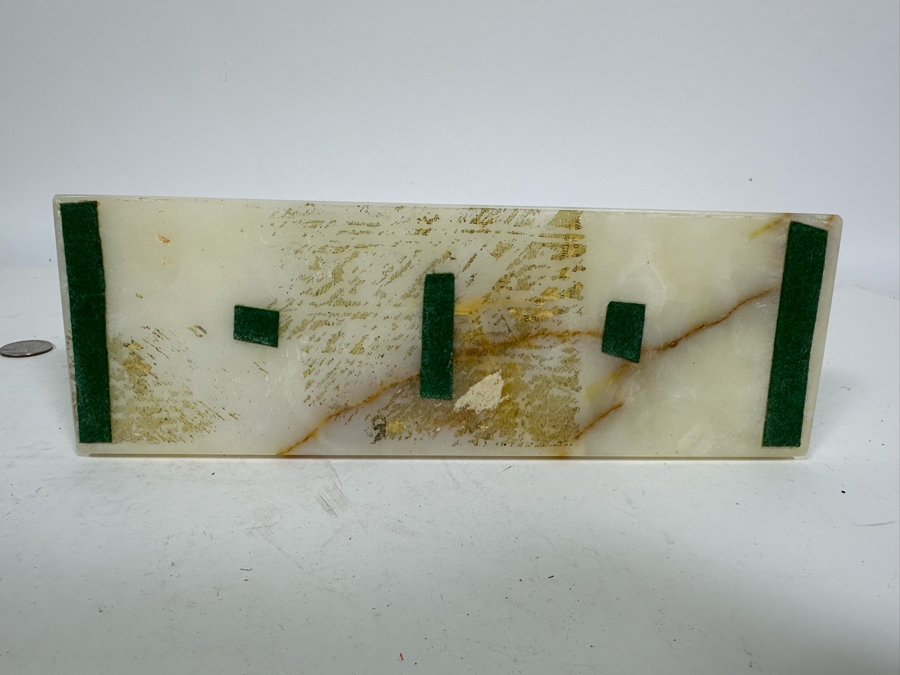 Vintage Carved Onyx Marble Sculpture Of A Bull 10.5W X 4D X 5.5H [Photo 8]