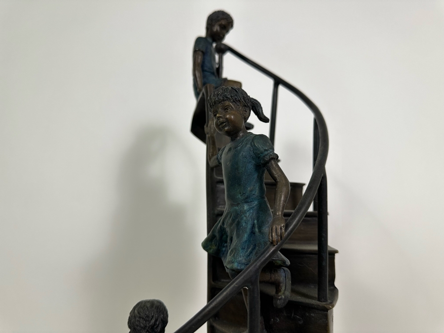 Leonardo Rossi 'Stairway To Heaven' Bronze Sculpture On Marble Base By Lake Geneva Studios 5.5W X 24H [Photo 6]