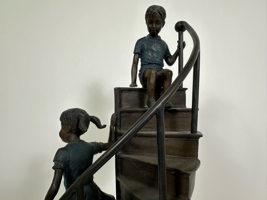 Leonardo Rossi 'Stairway To Heaven' Bronze Sculpture On Marble Base By Lake Geneva Studios 5.5W X 24H [Photo 4]
