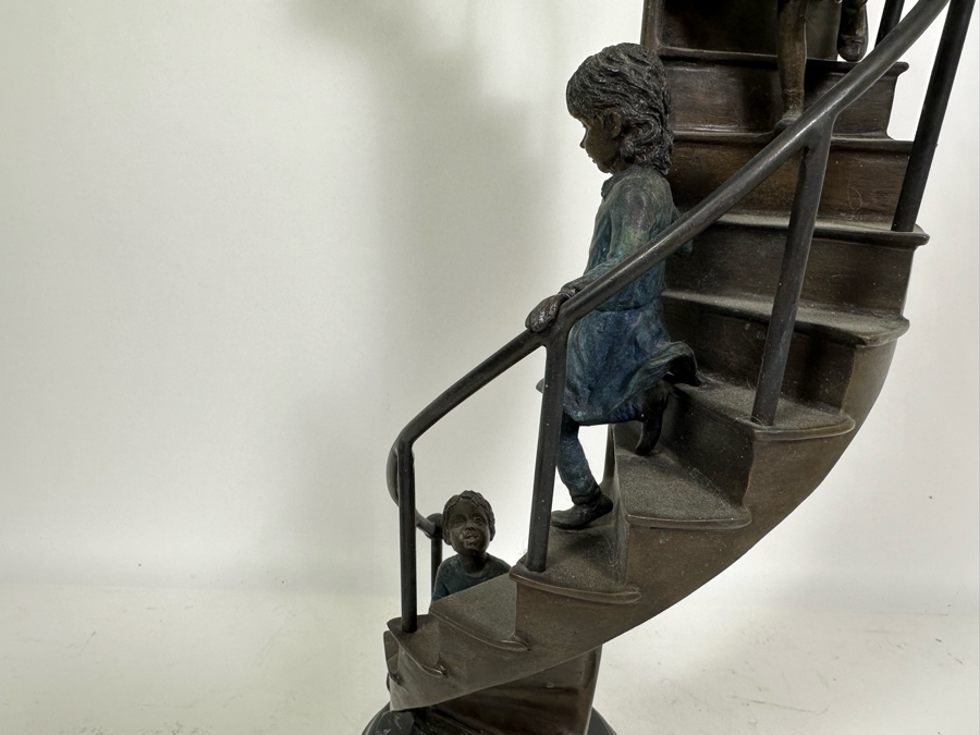 Leonardo Rossi 'Stairway To Heaven' Bronze Sculpture On Marble Base By Lake Geneva Studios 5.5W X 24H [Photo 8]