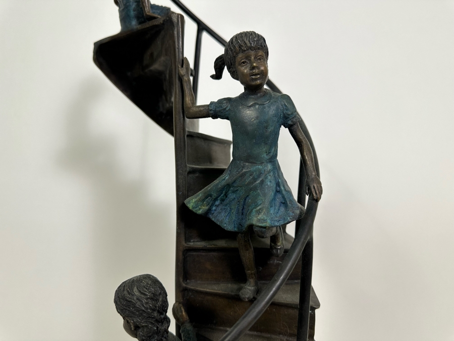 Leonardo Rossi 'Stairway To Heaven' Bronze Sculpture On Marble Base By Lake Geneva Studios 5.5W X 24H [Photo 7]