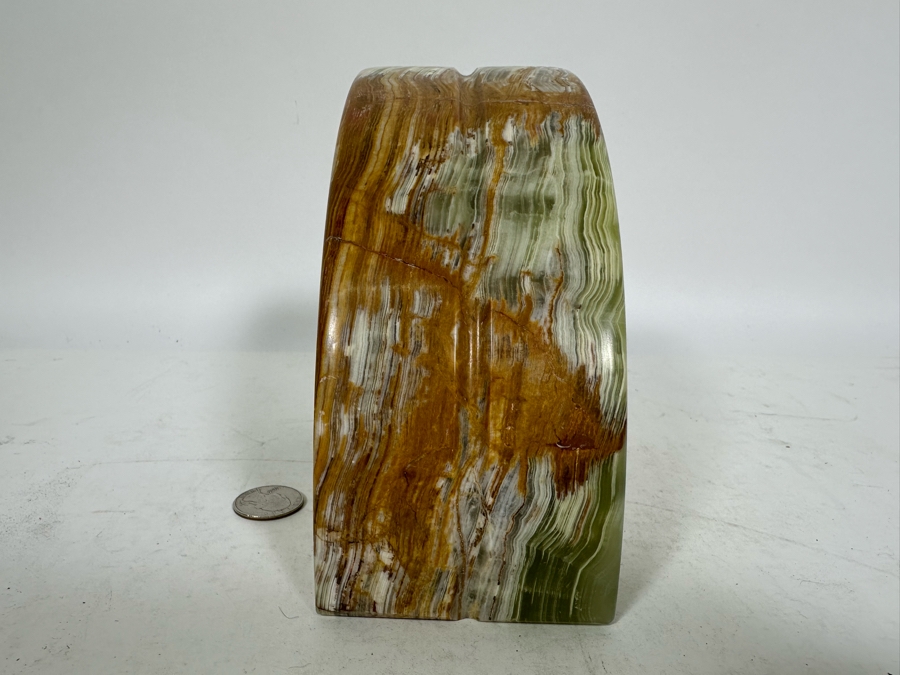 Vintage Carved Polished Onyx Bookend 6W X 3D X 6H [Photo 3]