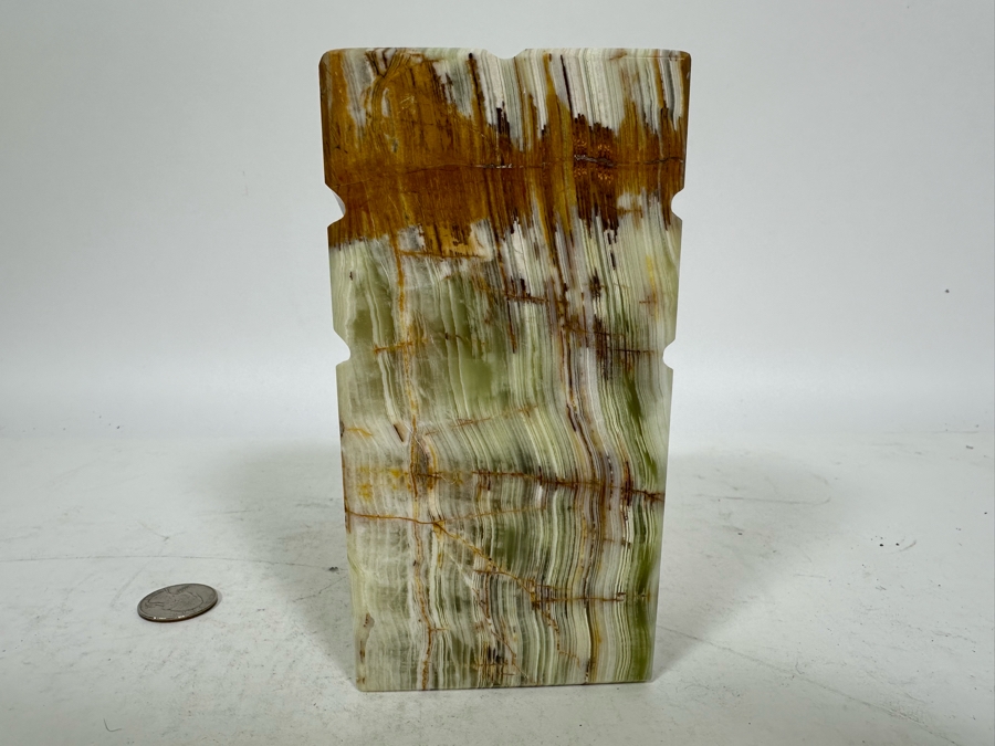 Vintage Carved Polished Onyx Bookend 6W X 3D X 6H [Photo 6]