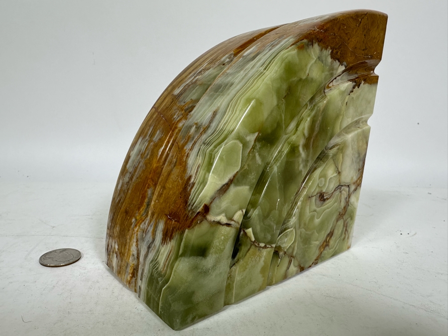 Vintage Carved Polished Onyx Bookend 6W X 3D X 6H [Photo 5]