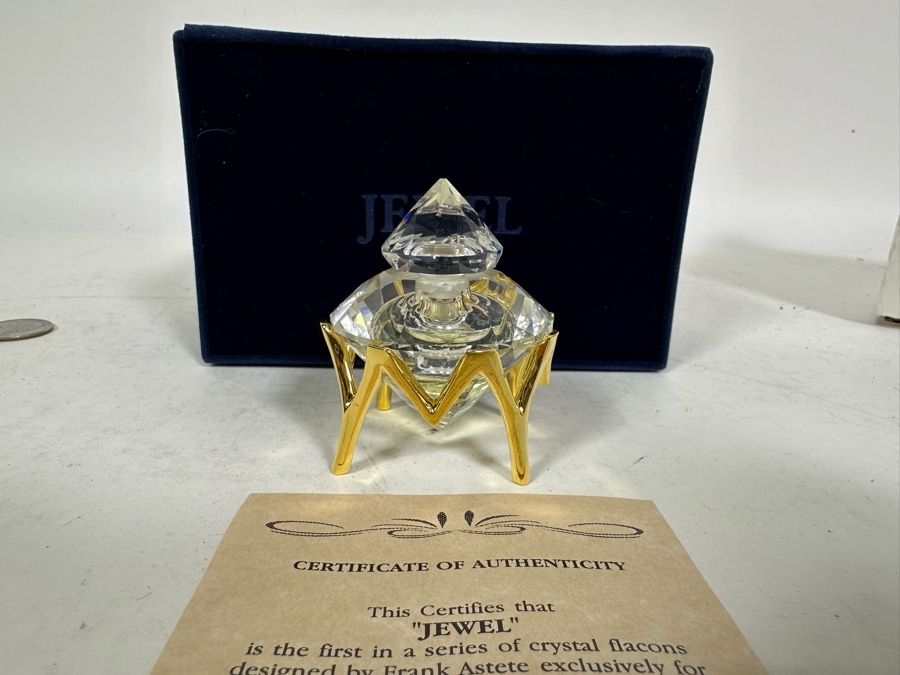 Limited Edition 'Jewel' Crystal Flacon Designed By Frank Astete For Designer Parfum Ltd / Manufactured By Swarovski With 24K Gold Platedd Crown Base [Photo 2]