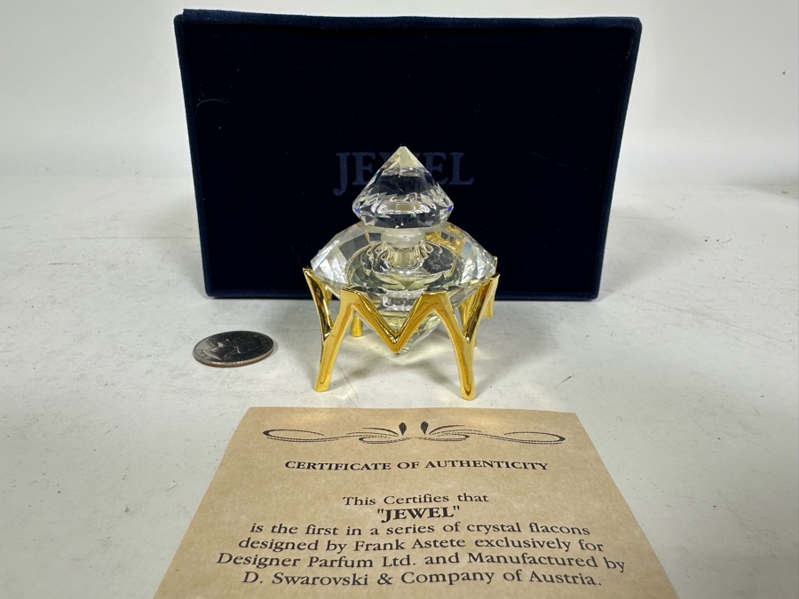 Limited Edition 'Jewel' Crystal Flacon Designed By Frank Astete For Designer Parfum Ltd / Manufactured By Swarovski With 24K Gold Platedd Crown Base [Photo 4]