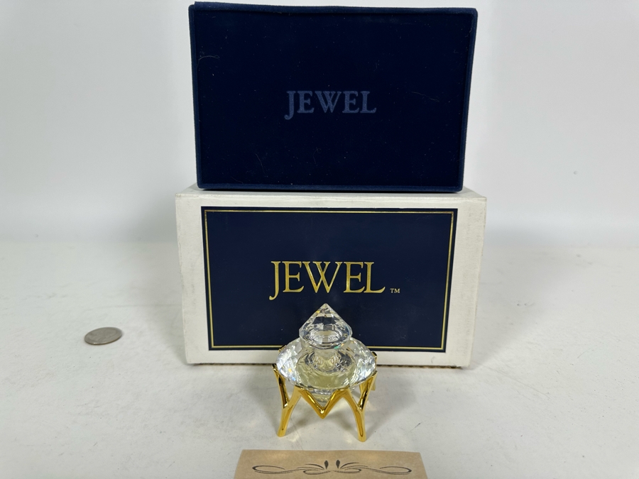 Limited Edition 'Jewel' Crystal Flacon Designed By Frank Astete For Designer Parfum Ltd / Manufactured By Swarovski With 24K Gold Platedd Crown Base [Photo 3]