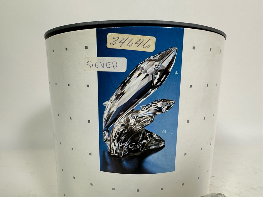 Vintage 1992 Annual Edition 'Care For Me' - The Whales Swarovski Crystal Sculpture 4H With Original Box And Cert Hand Signed By Crystal Designer Michael Stamey [Photo 7]