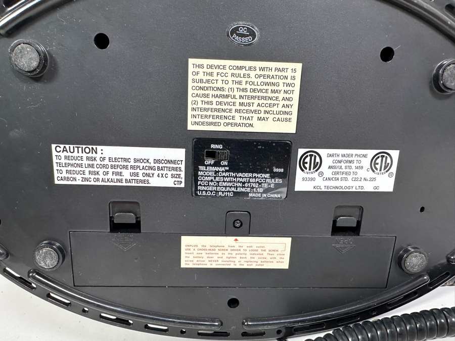 Vintage Darth Vader Telephone By Telemania 12W X 8D X 10.5H