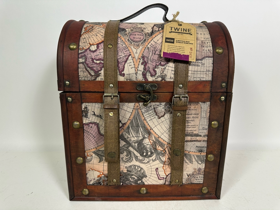 6 Bottle Old World Wine Box New With Tags From 'The Castle' At Castello Di Amorosa In Napa 13W X 9D X 15H [Photo 2]