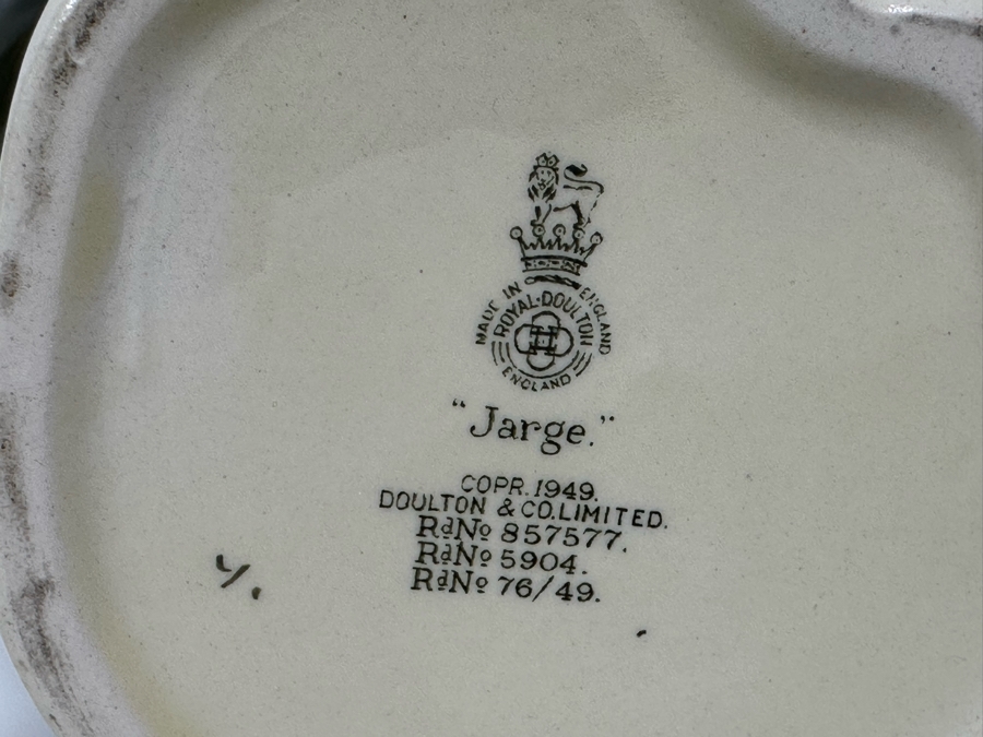 Vintage 1949 Royal Doulton Toby Mug 'Jarge' D5904 Large Made In England 6.5H [Photo 7]