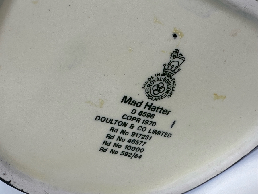 Vintage 1970 Royal Doulton Toby Mug 'Mad Hatter' D6598 Large Made In England 7.5H [Photo 8]