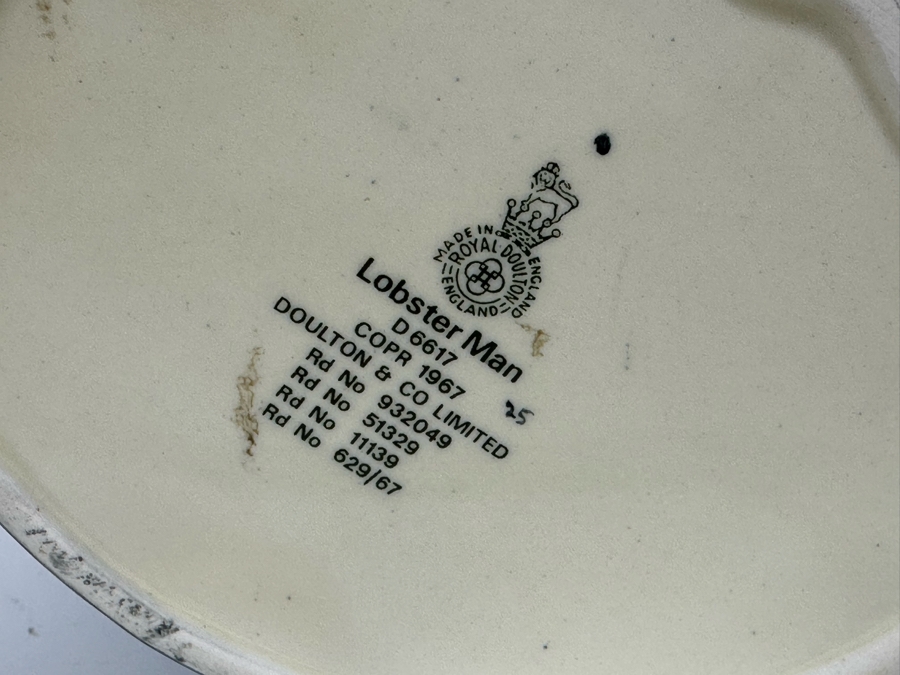 Vintage 1967 Royal Doulton Toby Mug 'Lobster Man' D6617 Large Made In England 8H [Photo 7]