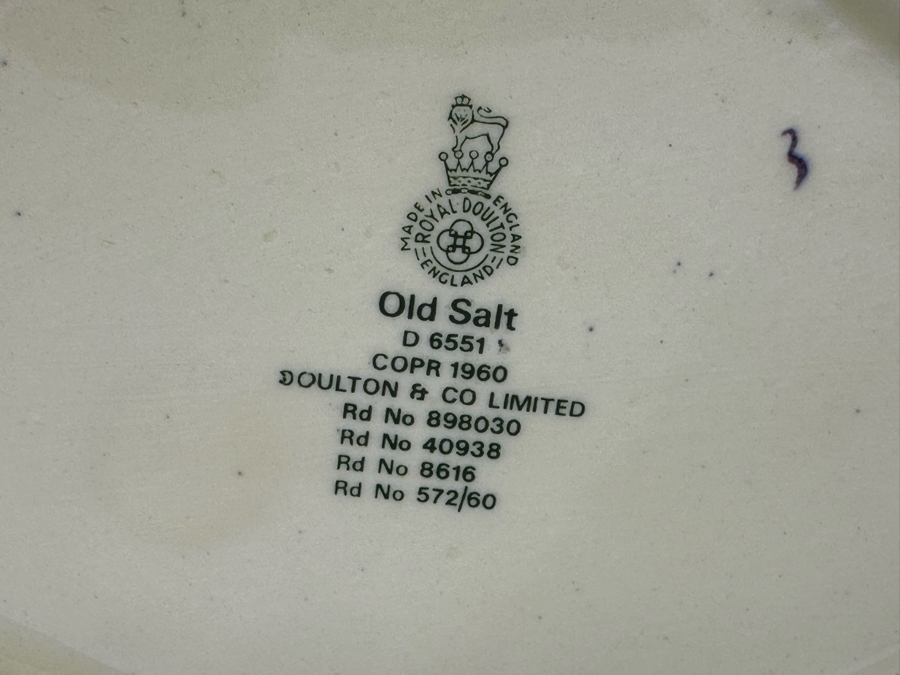 Vintage 1960 Royal Doulton Toby Mug 'Old Salt' D6551 Large Made In England 7.5H [Photo 7]