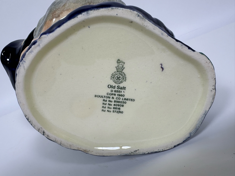 Vintage 1960 Royal Doulton Toby Mug 'Old Salt' D6551 Large Made In England 7.5H [Photo 6]