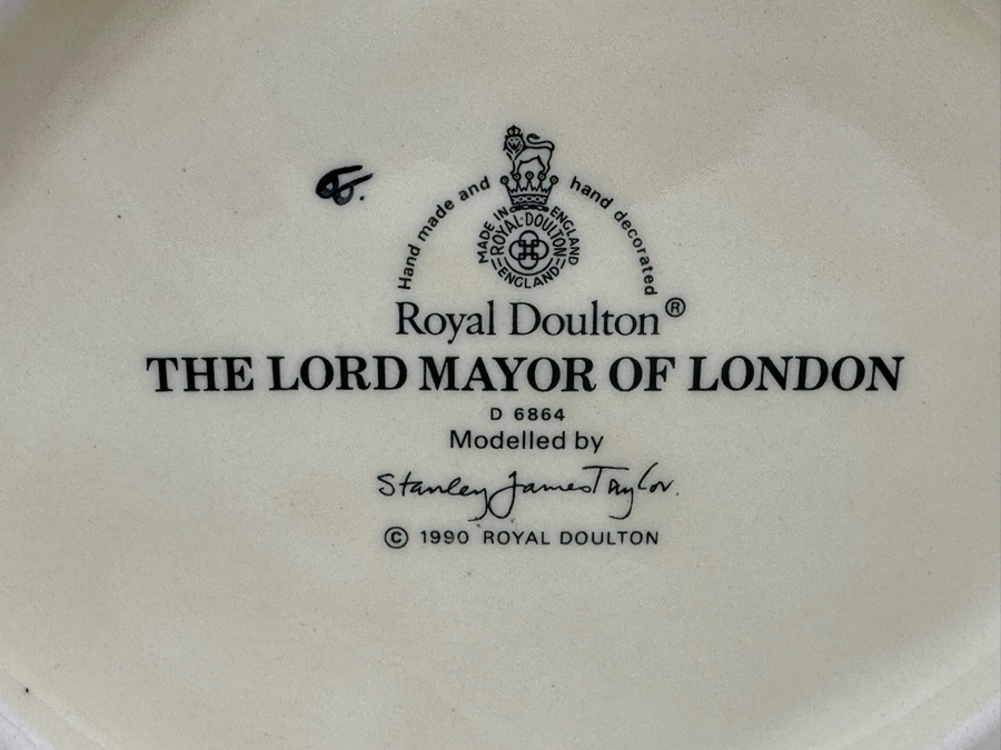 Vintage 1990 Royal Doulton Toby Mug 'The Lord Mayor Of London' D6864 Large Made In England 7H [Photo 7]