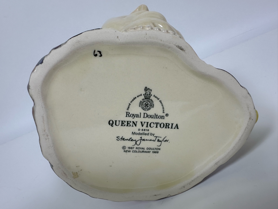 Vintage 1987 Royal Doulton Toby Mug 'Queen Victoria' D6816 Large Made In England 7H [Photo 6]