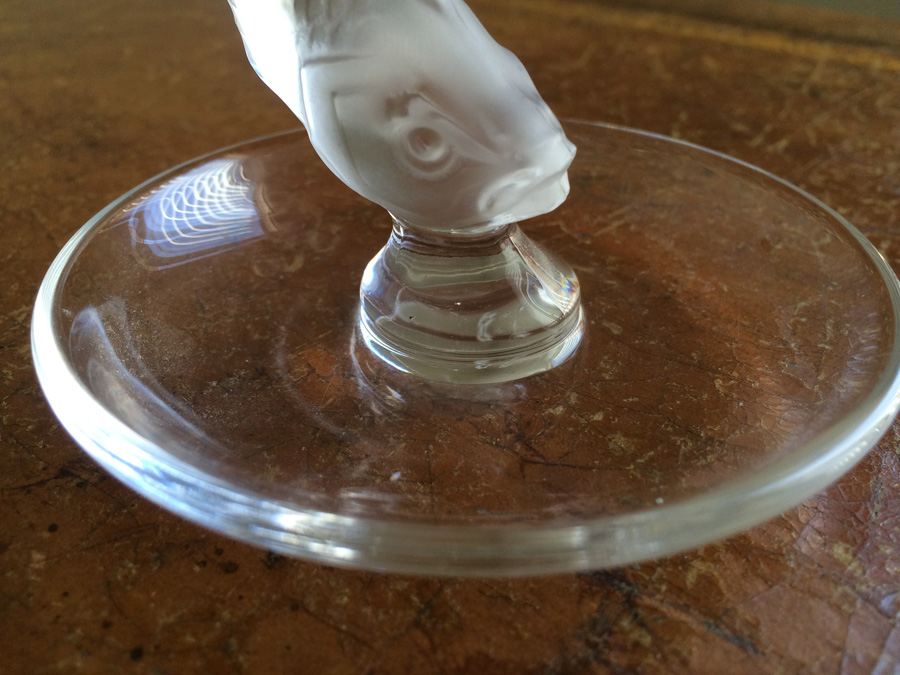 Lalique France Frosted Crystal Leaping Fish (pisces) Ring [Photo 5]