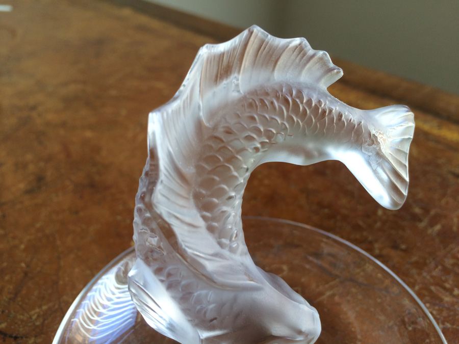 Lalique France Frosted Crystal Leaping Fish (pisces) Ring [Photo 7]