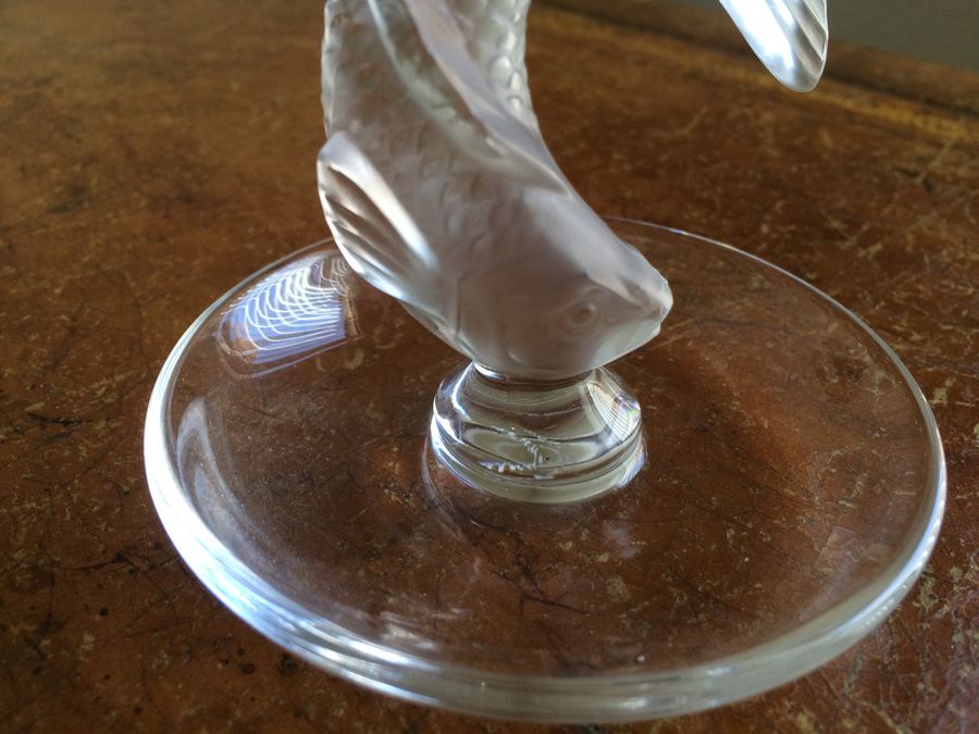 Lalique France Frosted Crystal Leaping Fish (pisces) Ring [Photo 6]
