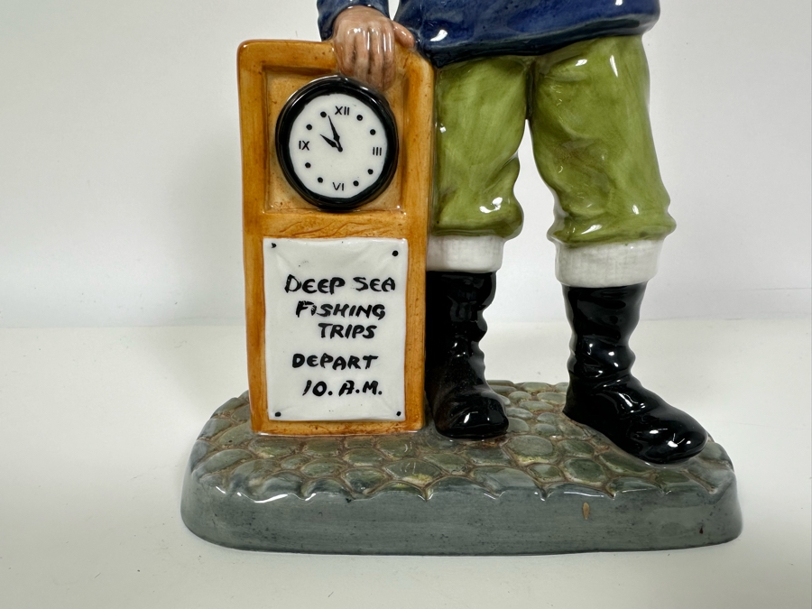 Vintage 1981 Royal Doulton Figurine 'All Aboard' Deep Sea Fishing Trips Depart 10 A.M. HN2940 Large Made In England 9.25H [Photo 4]
