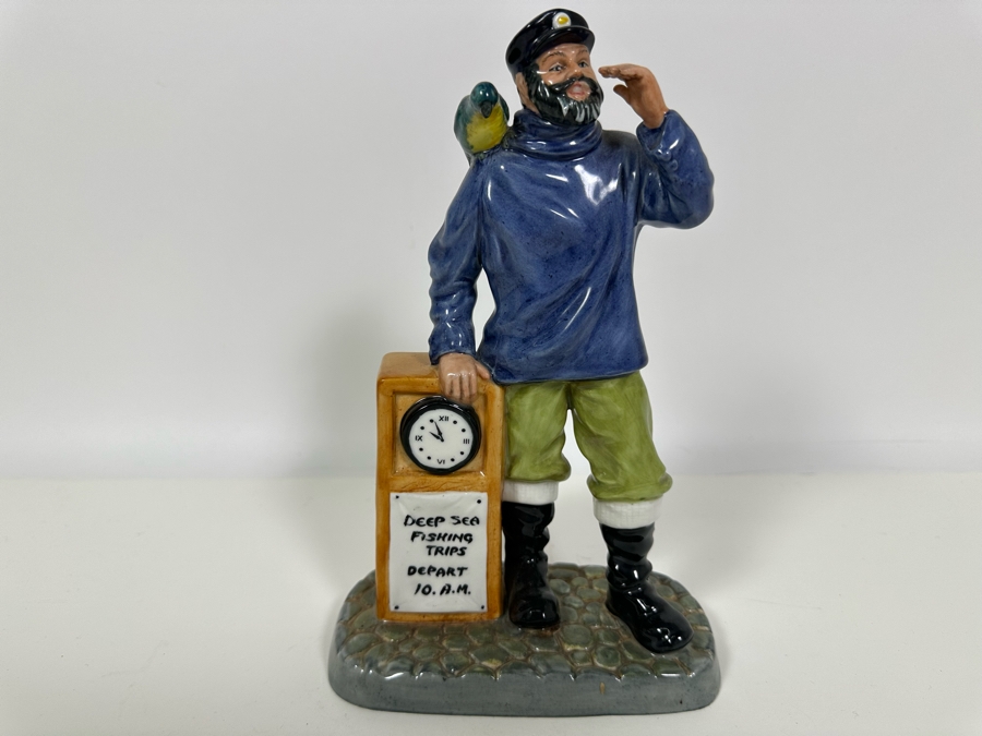 Vintage 1981 Royal Doulton Figurine 'All Aboard' Deep Sea Fishing Trips Depart 10 A.M. HN2940 Large Made In England 9.25H [Photo 3]