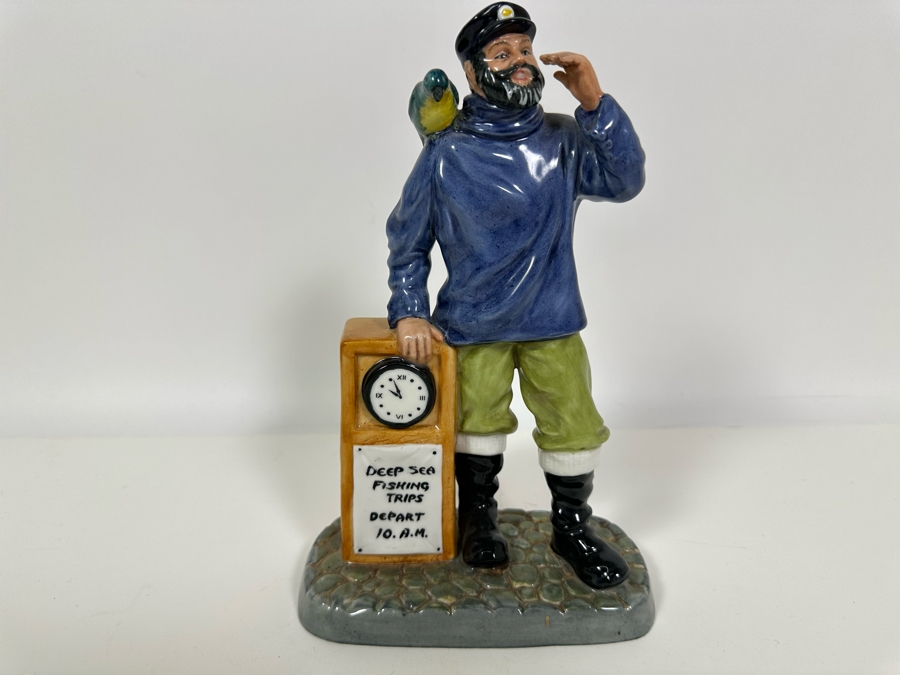 Vintage 1981 Royal Doulton Figurine 'All Aboard' Deep Sea Fishing Trips Depart 10 A.M. HN2940 Large Made In England 9.25H [Photo 2]