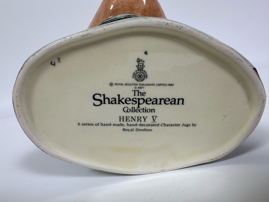 Vintage 1982 Royal Doulton Toby Mug 'The Shakespearean Collection: Henry V' D6671 Large Made In England 7.25H [Photo 6]