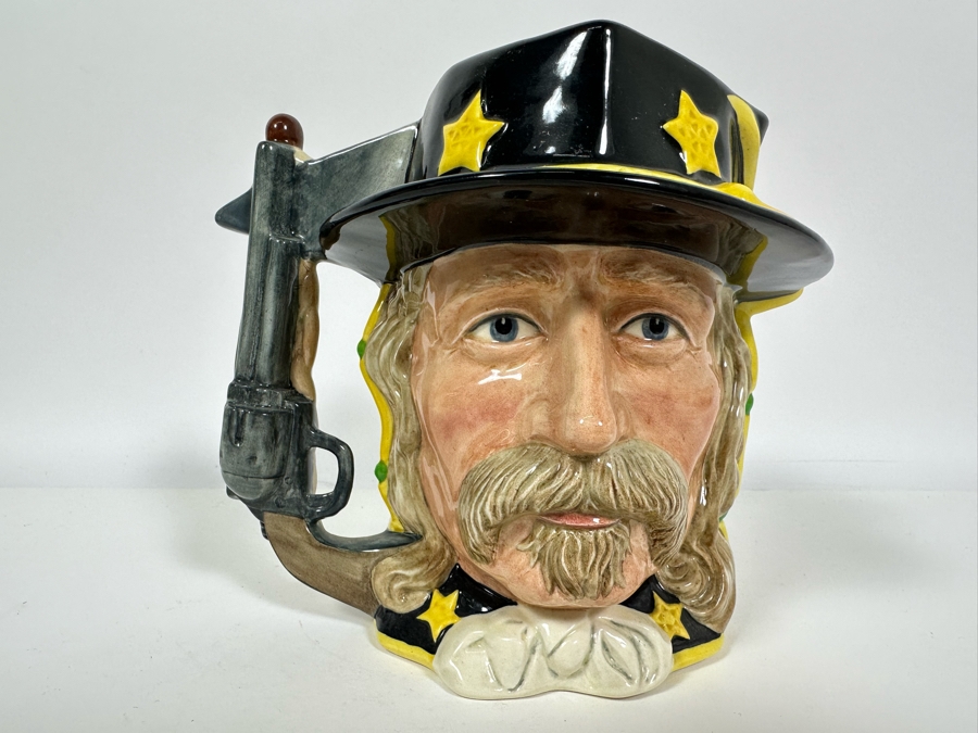 Vintage 1983 Royal Doulton Limited Edition Two Faced Toby Mug 'The Antagonists' Collection: The Battle Of Little Big Horn 1876 George Armstrong Custer / Sitting Bull' D6867 Large Made In England 7H [Photo 5]