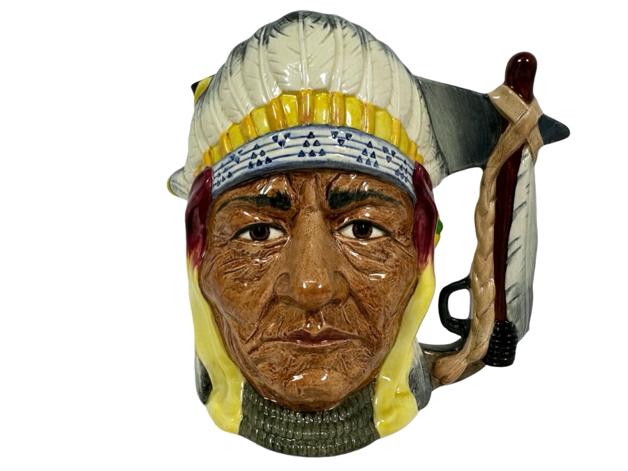 Vintage 1983 Royal Doulton Limited Edition Two Faced Toby Mug 'The Antagonists' Collection: The Battle Of Little Big Horn 1876 George Armstrong Custer / Sitting Bull' D6867 Large Made In England 7H [Photo 1]