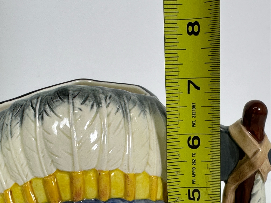 Vintage 1983 Royal Doulton Limited Edition Two Faced Toby Mug 'The Antagonists' Collection: The Battle Of Little Big Horn 1876 George Armstrong Custer / Sitting Bull' D6867 Large Made In England 7H [Photo 9]