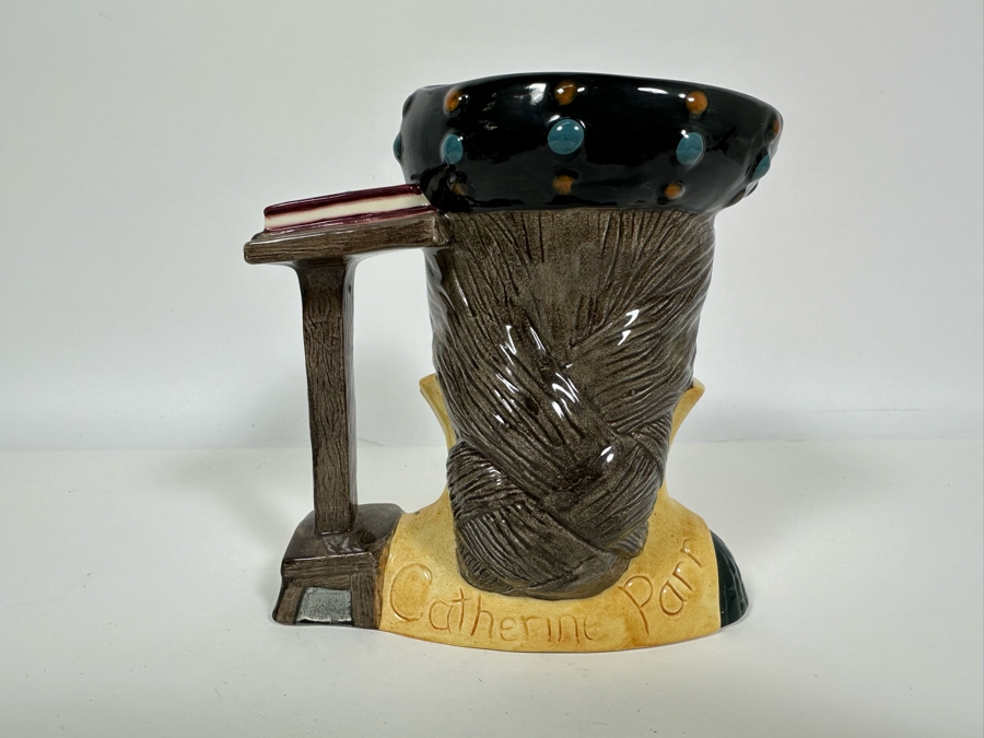 Vintage 1980 Royal Doulton Toby Mug 'Catherine Parr' D6664 Large Made In England 6.5H [Photo 4]