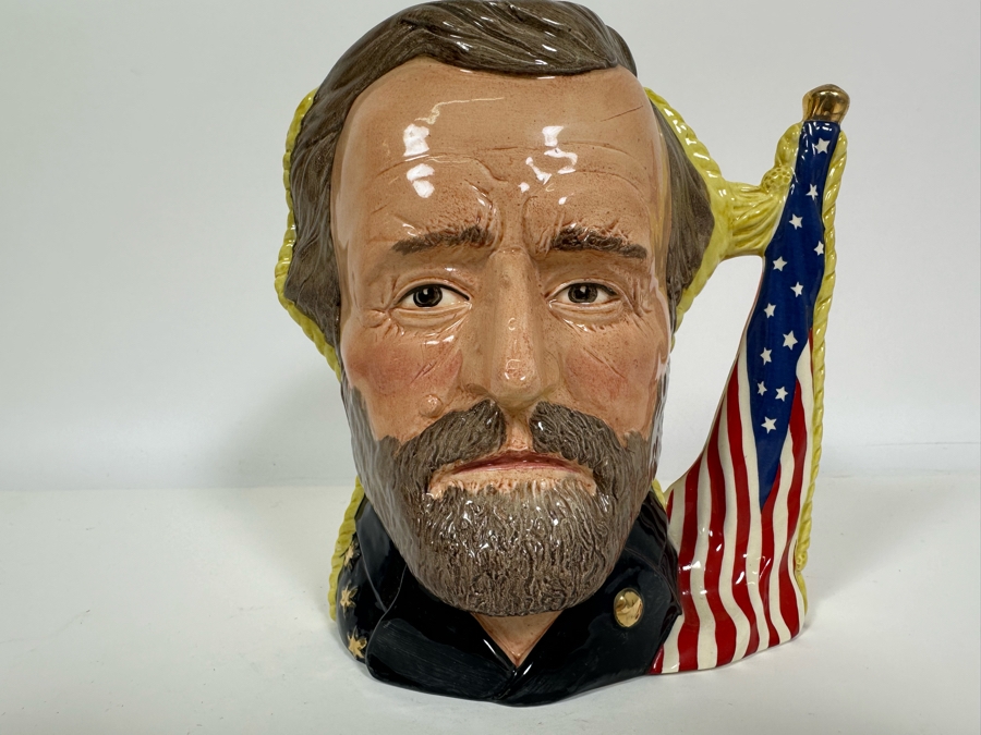 Vintage 1982 Royal Doulton Limited Edition Two Faced Toby Mug 'The Antagonists' Collection: The Civil War Ulysses S. Grant / Robert E. Lee' D6698 Large Made In England 7H Hand Signed By Michael Doulton [Photo 3]