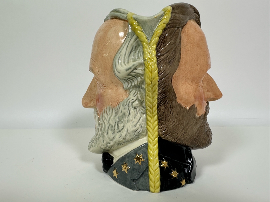 Vintage 1982 Royal Doulton Limited Edition Two Faced Toby Mug 'The Antagonists' Collection: The Civil War Ulysses S. Grant / Robert E. Lee' D6698 Large Made In England 7H Hand Signed By Michael Doulton [Photo 4]