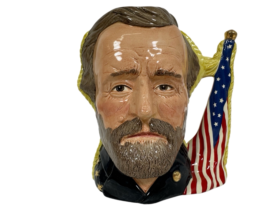 Vintage 1982 Royal Doulton Limited Edition Two Faced Toby Mug 'The Antagonists' Collection: The Civil War Ulysses S. Grant / Robert E. Lee' D6698 Large Made In England 7H Hand Signed By Michael Doulton [Photo 1]