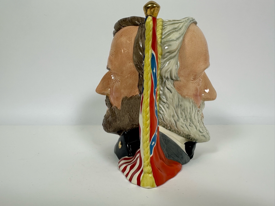 Vintage 1982 Royal Doulton Limited Edition Two Faced Toby Mug 'The Antagonists' Collection: The Civil War Ulysses S. Grant / Robert E. Lee' D6698 Large Made In England 7H Hand Signed By Michael Doulton [Photo 6]