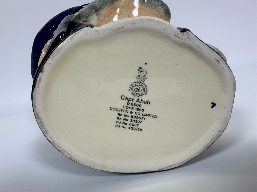 Vintage 1958 Royal Doulton Toby Mug 'Capt Ahab' D6500 Large Made In England 7H [Photo 6]