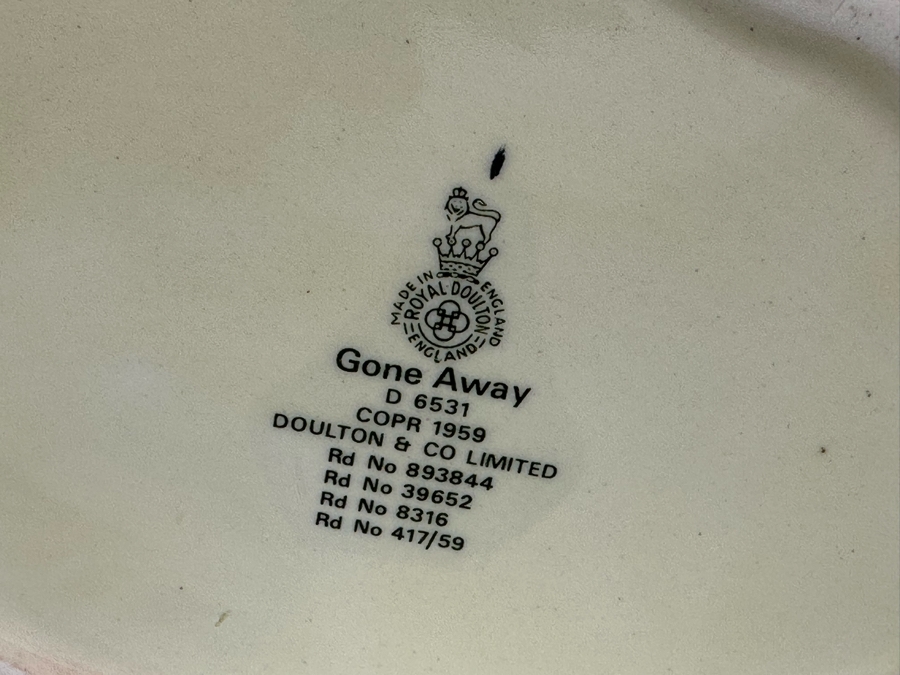 Vintage 1959 Royal Doulton Toby Mug 'Gone Away' D6531 Large Made In England 7H [Photo 9]