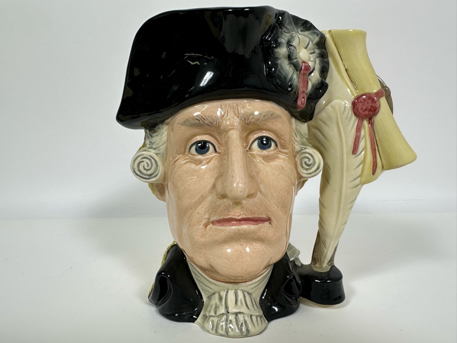 Vintage 1982 Royal Doulton Limited Edition Two Faced Toby Mug 'The Antagonists' Collection: The Siege Of Yorktown 1781 George III / George Washington' D6749 Large Made In England 7H [Photo 2]