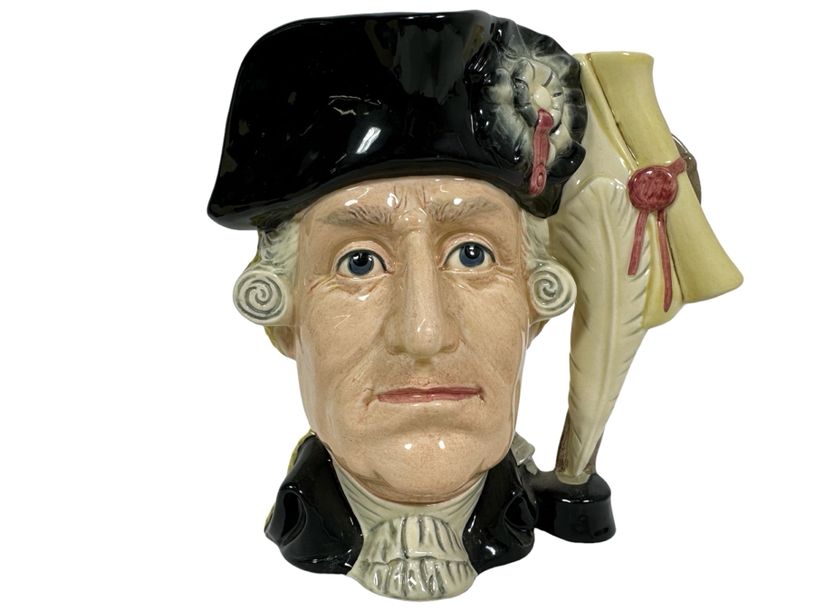 Vintage 1982 Royal Doulton Limited Edition Two Faced Toby Mug 'The Antagonists' Collection: The Siege Of Yorktown 1781 George III / George Washington' D6749 Large Made In England 7H [Photo 1]