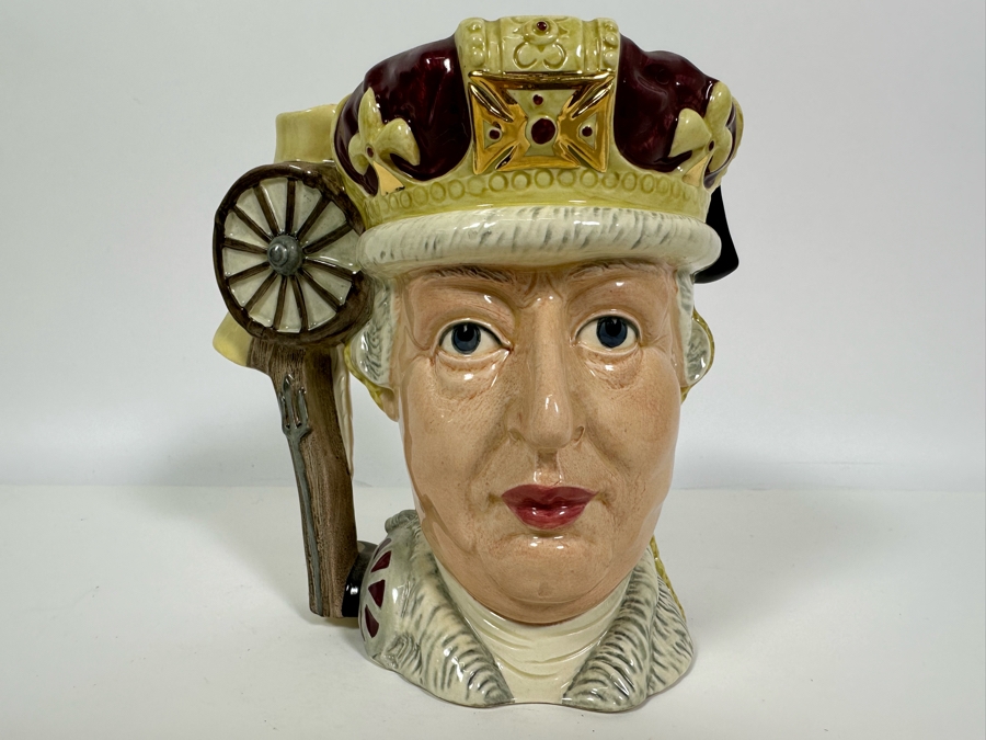 Vintage 1982 Royal Doulton Limited Edition Two Faced Toby Mug 'The Antagonists' Collection: The Siege Of Yorktown 1781 George III / George Washington' D6749 Large Made In England 7H [Photo 4]