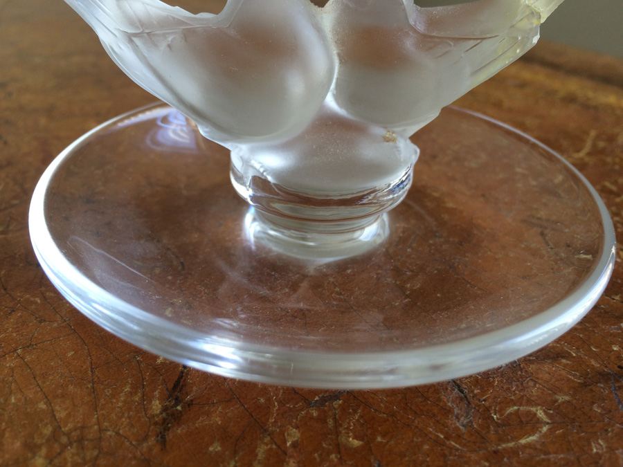 Lalique France Frosted Love Birds Pin Ring [Photo 4]