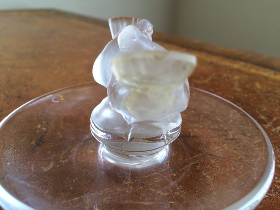 Lalique France Frosted Love Birds Pin Ring [Photo 8]