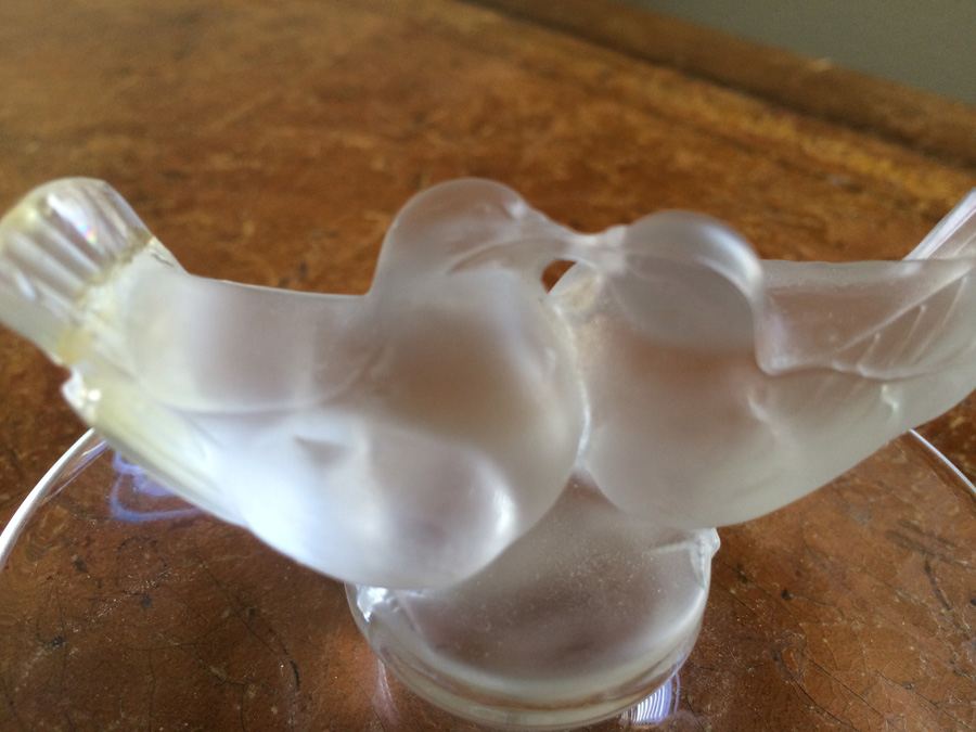 Lalique France Frosted Love Birds Pin Ring [Photo 7]