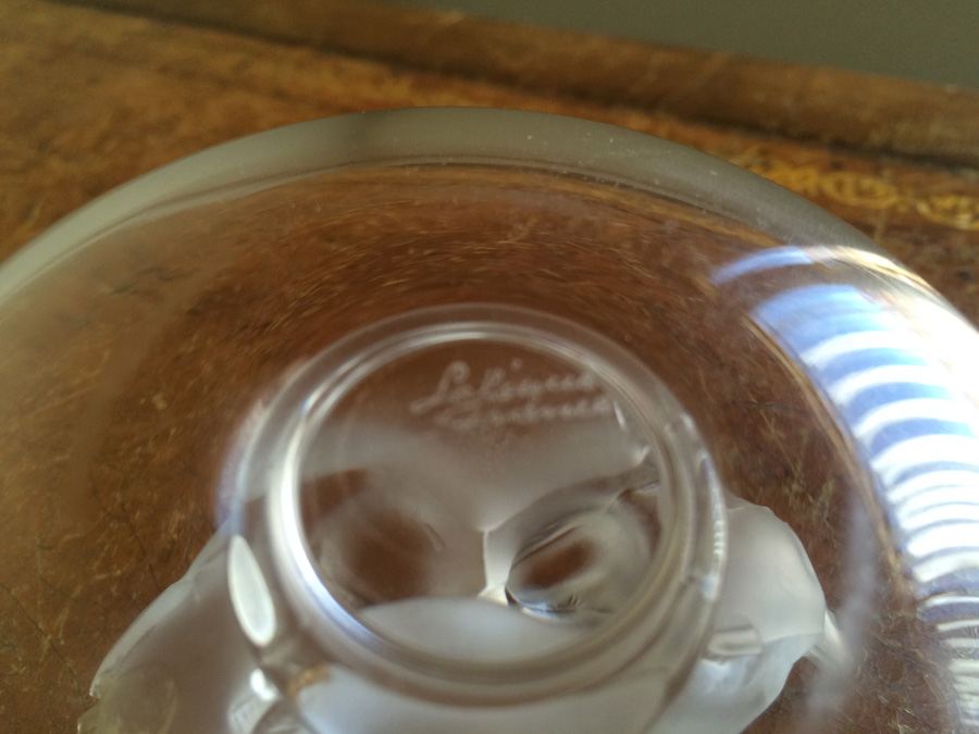 Lalique France Frosted Love Birds Pin Ring [Photo 3]